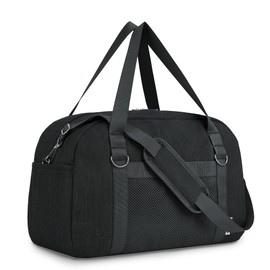 Narwey 18" Small Carry on Bag Underseat for Airplane with Wet Pocket Spirit Airlines Personal Item Bag 18x14x8 Travel Duffel Bag Small Gym Bag Weekender Overnight for Women and Men (Black)