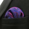 SHLAX&WING Men's Purple Abstract Silk Pocket Square, KH13