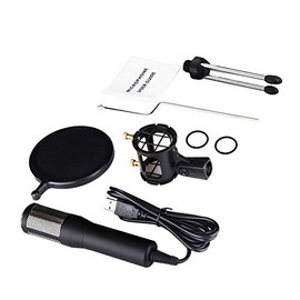 PC-Mikrofon USB Computer Kondensator Gaming Mikrofon Plug & Play mit Stativ Ständer & Pop-Filter für Gesangsaufnahmen, Podcasting, Streaming für PC Laptop Desktop