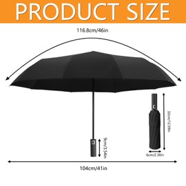 Travel Umbrellas for Rain, 12 Ribs Windproof Large Umbrella, Compact Automatic Open and Close Travel Umbrella, Portable Umbrella for Men and Women