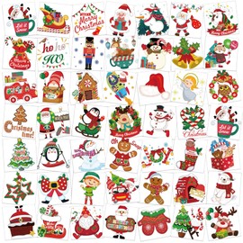 HOWAF Christmas Tattoos for Kids, 96pcs Luminous Christmas Temporary Tattoos for Kids Xmas Tattoos Stocking Fillers Kids Christmas Eve Box Fillers Advent Calendar Fillers for Boys and Girls
