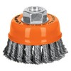 Truper CT-608X, Carda copa, alambre trenzado grueso, 3x5/8", para esmeril