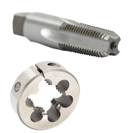 Drill America 1/8" NPS Tap and 1" OD Round Die Kit, HSS Tap and National Pipe Straight Die