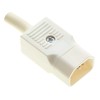 Reusable C14 IEC Connector, White, Straight - Socket Adapter Connector
