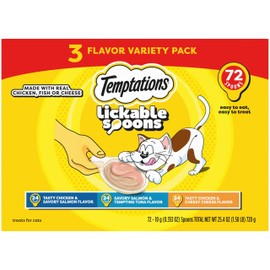 Temptations Lickable Spoons Adult Wet Cat Treat, 10 Grams, Variety Pack, 72 Count