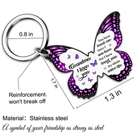 Ibiwe Grandma Birthday Gifts for Grandma Gifts for Grandma's Christmas Sentimental Gift For Nana Grandmother Gift Butterflies Keychain From Grandchild Great Grandmas Presents