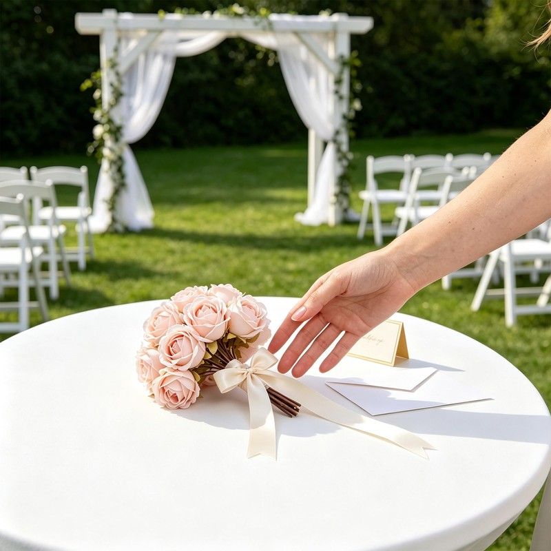 18 Pcs Light Pink Roses Leafless Stems Wedding Bouquet Centerpiece