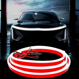 Dynamic Scan Start-Up Effect Car LED Hood Light Strip 70" 12V Waterproof Universal For Cars SUVs Trucks Bright White Durable Easy Installation - Color: White, Size: 70 Inches