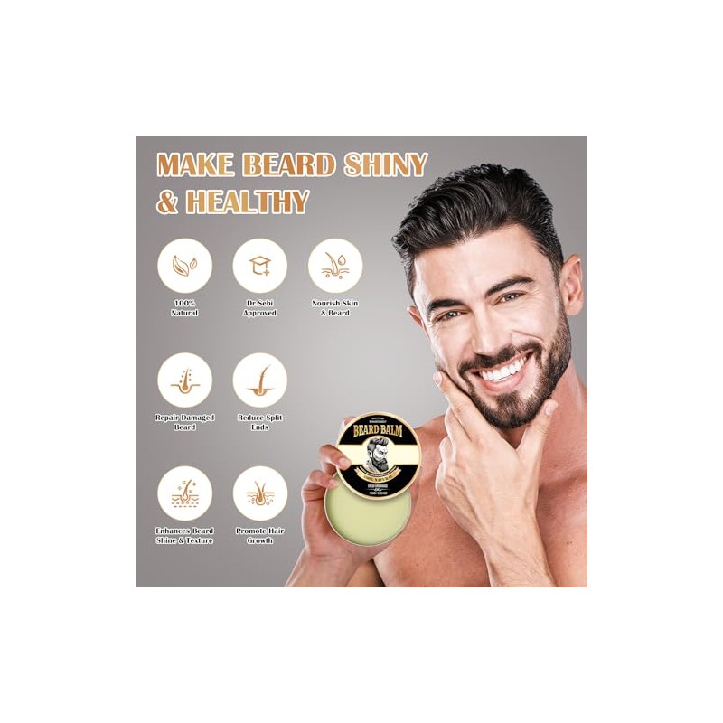 Beauntangly Bálsamo Barba Hombre 100 Natural Manteca Karité Aceite Argán