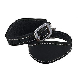 Stitched leather stirrup hobbles Black