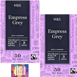 2 X Marks & Spencer Empress Grey Tea Bundle - 100 Tea Bags – With Oerich Inspirational Card