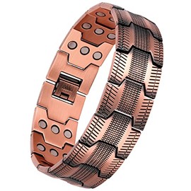 Jeracol Jeracol 99.99% Soild Copper Magnetic Bracelets for Men,3X Ultra Strength Magnets(3500 Gauss) Magnetic Bracelets,Magnetic Wristband Brazaletes for Anniversary,Adjustable Size&Jewelry Gift Box
