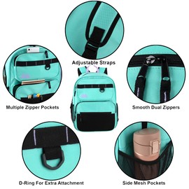 Summit Ridge Travel Backpack for Men and Women, Spacious Work Daypack with Water Bottle Pockets (Mint Green)