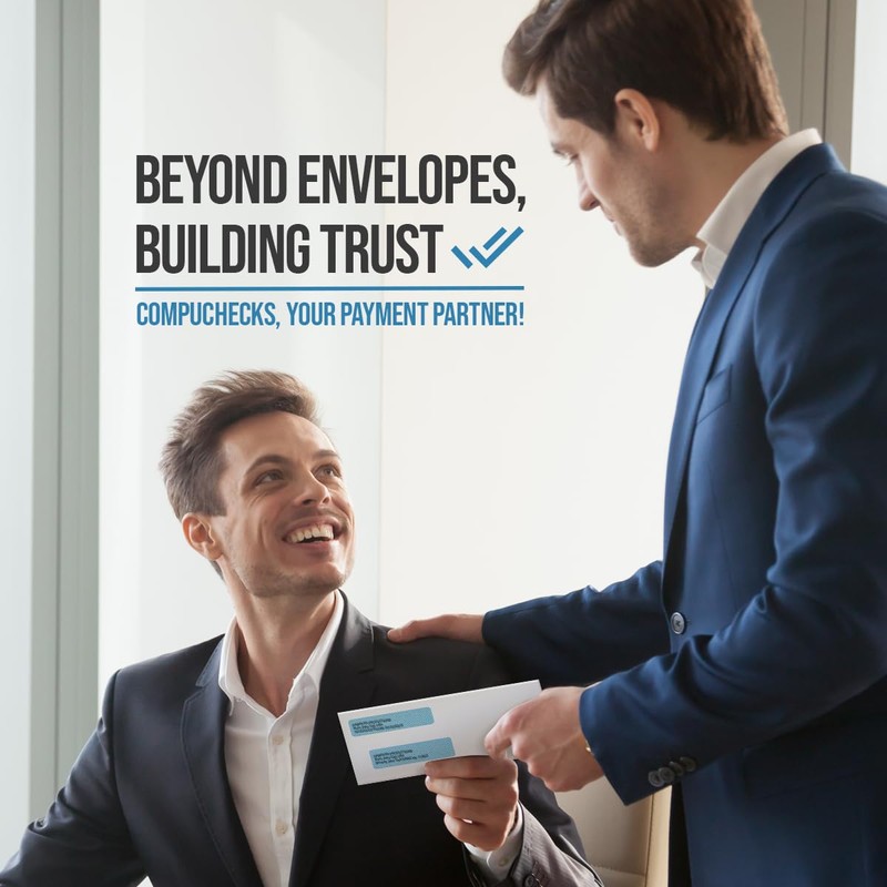 Compuchecks Double Window Envelopes - Gummed, Security Business Mailing Check