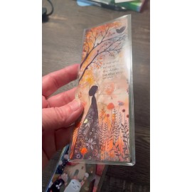 Art Walk in Grace girl walking by old church collectable bookmark unique reader gift