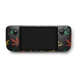 MightySkins Carbon Fiber Skin Compatible with Valve Steam Deck - Rastafari Kush | Protective, Durable Textured Carbon Fiber Finish | Easy to Apply, Remove, and Change Styles | Made in The USA