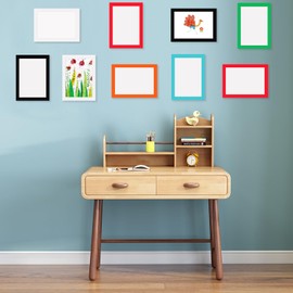 21 x 30 CM Picture Frame Set of 6,Stick-On Frames for Kid's A4 Watercolour,Simple Paperboard Photos Display for Wall Mounting,Multi-Colored Picture Frames Collage Wall Decor,Office Living Room Decor