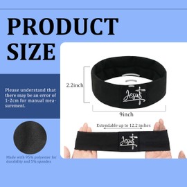 Yuibthr Headbands for Women, Stylish Sports Hair Bands with Daily Bible Verse NFC, Non Slip Soft Cloth Fabric Head Band for Workout Yoga Running, Black, 2 PCS