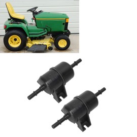 Inline Fuel Filter, 2Pcs Inline Fuel Filter AM117584 Replacement for John Deere 425 445 455 Lawn Mowers Garden Tractors