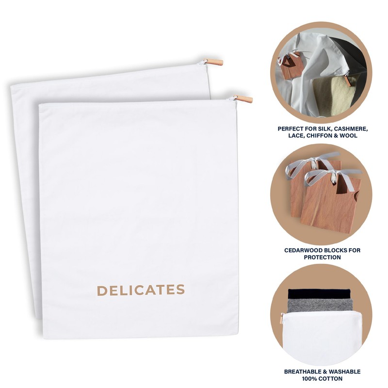 Delicates, Cashmere Wool Sweater Storage Bag Pouch Set with integrated