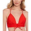 Salt + Cove Women's V-Neck Lace-Up-Back Midkini Top (Vermillion, Small)