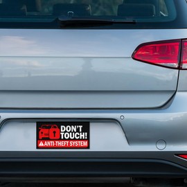 BAVAHA Don't Touch! Anti-Theft System Bumper Sticker Warning Caution Notice Sign Private Property No Trespassing Security Surveillance Sign Recording Video Vinyl Decals for Car Truck Van [7.5"x3.75"]