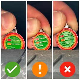 Round Tyre Tread Depth Gauge, Tyre Tread Depth Checker, Tire Tread Depth Gauge UK, Portable Tyre Depth Measuring Tool Keychain for Car and Van, Shopping Trolley coin Keyring (1)