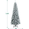 Furniga 7.5FT Snow Flocked Christmas Tree, Hinged Pencil Snow Tree