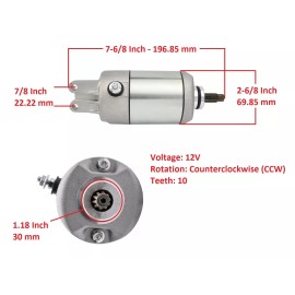 H&H bros Starter Motor for Honda Foreman 450 TRX450FE TRX450FM 4x4 ES S 2002 2003 2004