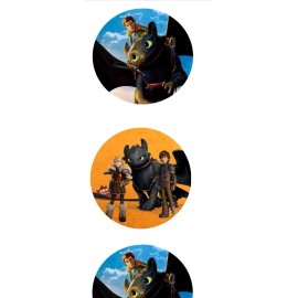 Sweets Party Treats set of 12 how to train your dragon, edible paper, cupcake cookie toppers party