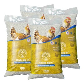Premium Chicken Sand 50 lbs (4-Pack) – Dust-Free, Odor-Control Bedding for Chicken Coops, Nesting Boxes, and Runs – Natural Poultry Litter, 200 lbs Total