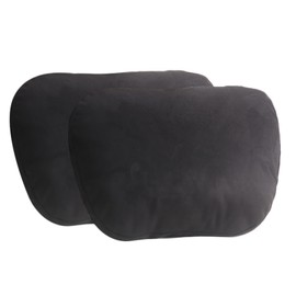 WELBRIT Car Pillow for Car Neck Pillow for Driving Seat Lumbar Support Soft Cushion with Extra Filling Accessories Back Support for Travel Nap and Trips Sleeping 2PCS (Black, Head)