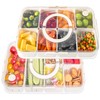 LUXEAR Divided Serving Tray with Lid and Handle Snack Box