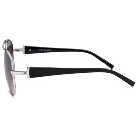 styleBREAKER Women's Sunglasses Black Gestell Silber-Schwarz / Glas Grau verlaufend