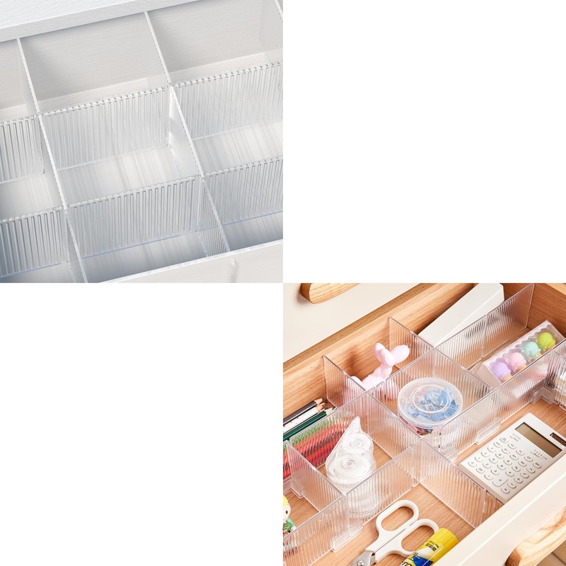 Onerbuy 8pcs Adjustable Grid Drawer Dividers DIY Plastic Closet Separator