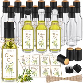 Havawish 20 Pcs Homemade Olive Oil Bottles Hot Sauce Glass Bottles with Leak Proof Screw Cap Funnel Clear Bottle for Storing Homemade Olive Oil Wedding Baby Shower Holiday Gifts Favors (3oz)