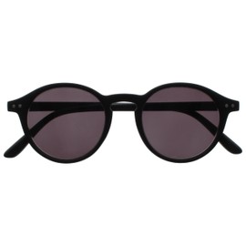 OPULIZE Rey Reading Sunglasses - Round Retro Frame - Men Women - Spring Hinges - S56, matte black
