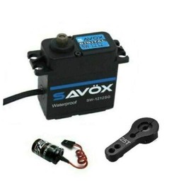 Savox SW-1212SG-BE W/Glitch Buster + Aluminum Horn Black Waterproof Servo FUTABA Power HD 1212SG 1/8 Includes CHICAGOLAND RC Coupon