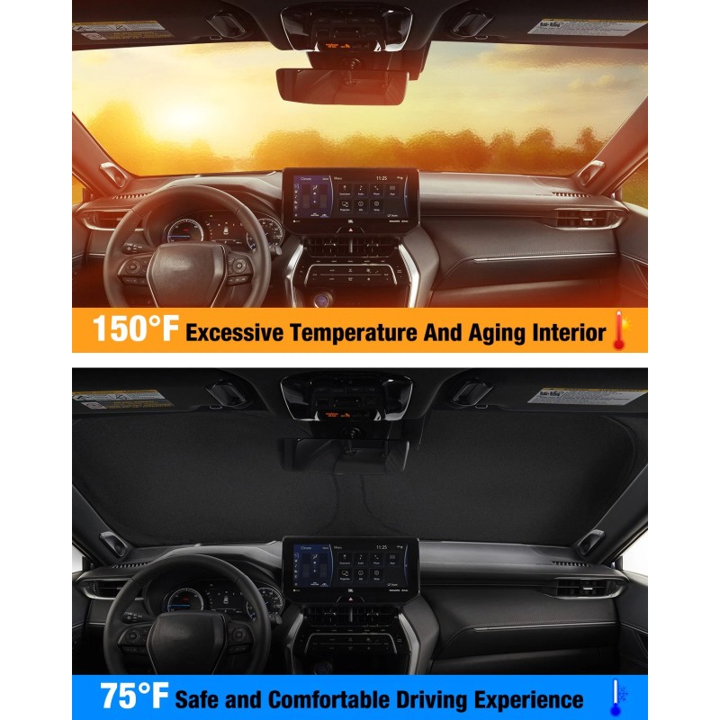 NEVERLAND 1PCS Foldable Windshield Sunshade 210D Oxford Sun Visor UV