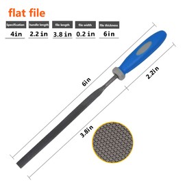 XINSHANG Needle File Set, Hardened Alloy Strength Steel Kit, 6-Piece Carbon Steel File Set Includes Flat, Flat Warding, Square, Triangular, Round, and Half-Round File(BUGY)