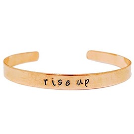 Theatre Nerds Rise Up Copper Cuff Bracelet - Hand Stamped Hamilton Broadway Musical Inspired