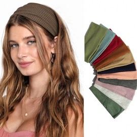 Sports Headband - Wide-Edge Yoga & Sports Solid Knit Headband 1 Black 15ea