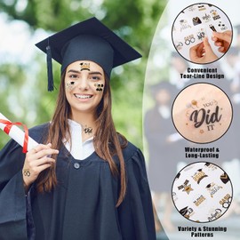 Fovths 144 Tatuajes Temporales de Graduación 2025. Pegatinas de Tatuajes de Graduación. Artículos para Fiestas. Decoraciones para Fiestas de Graduación. Regalos para Estudiantes Universitarios(Chicas