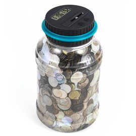 Qiekaka Coin Bank for Saving Money Digital Coin Counter, Large Piggy Bank for Adults Kids, Coin Jar with Change Counter for Counting Savings