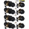 Lanwandeng (4 Sets) All Keyed Same Entry Knobs&Single Cylinder Deadbolt