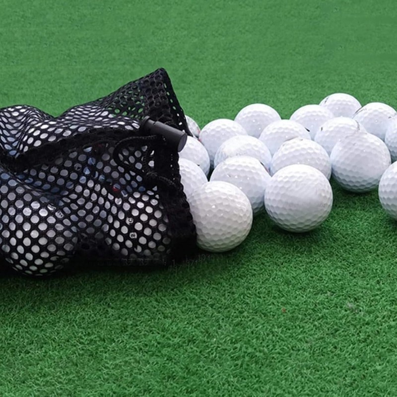 koundeneko ゴルフ練習ボール 15球入り 収納用ネットバッグ付き 室内 アプローチ練習 耐久性 傷付きにくい 球速抑制 ラウンドボールに近い
