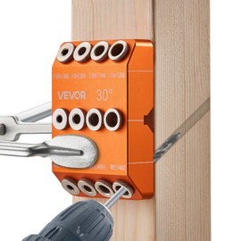 VEVOR Drill Guide, 30/45/ 90 Degree Angle 4 Sizes Portable Precision Drilling Guide Jig, for Drilling Angled or Horizontal Holes, Aluminum Alloy, for Deck Cable Railing Wood Post Stair Handrail