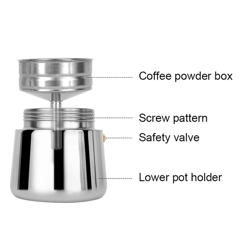 Eagle Beak Design Moka Pot Portable Stainless Steel Coffee Pot