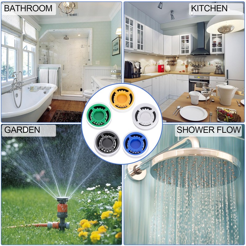 PAGOW 10 Pcs Shower Flow Restrictor, gpm 1.5/1.8/2.0/2.5/3.0 Shower Flow