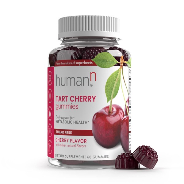 humanN Tart Cherry Gummies - Uric Acid, Immunity, Inflammation & Metabolic Health Support – Doctor Formulated, Powerful Antioxidant & Non-GMO - 60 Sugar-Free Vegan Gummies